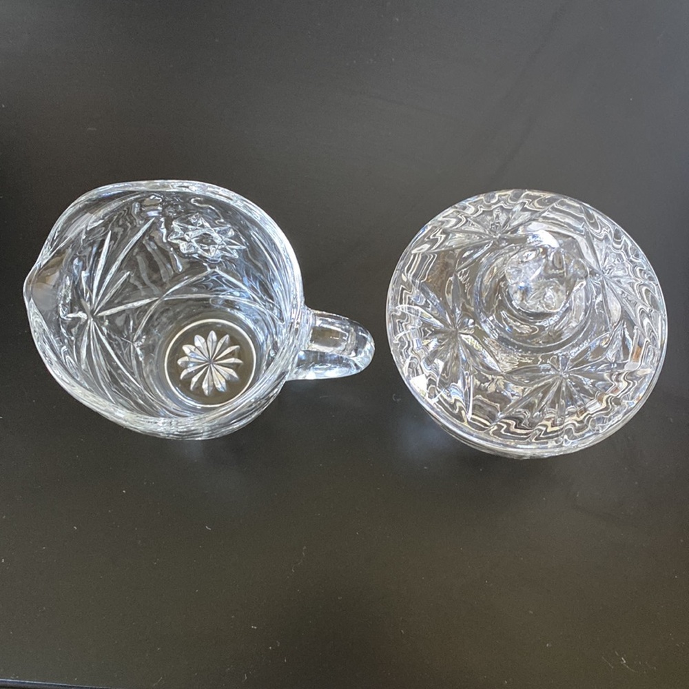 Vintage Anchor Hocking Star Of David Creamer, Sugar Bowl & Serving Tray Set! - Picture 5 of 7